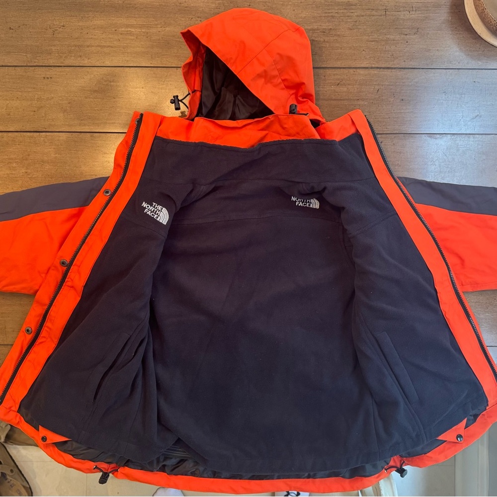 The North Face Bright Orange and Dark Gray Jacket - Picture 3 of 14